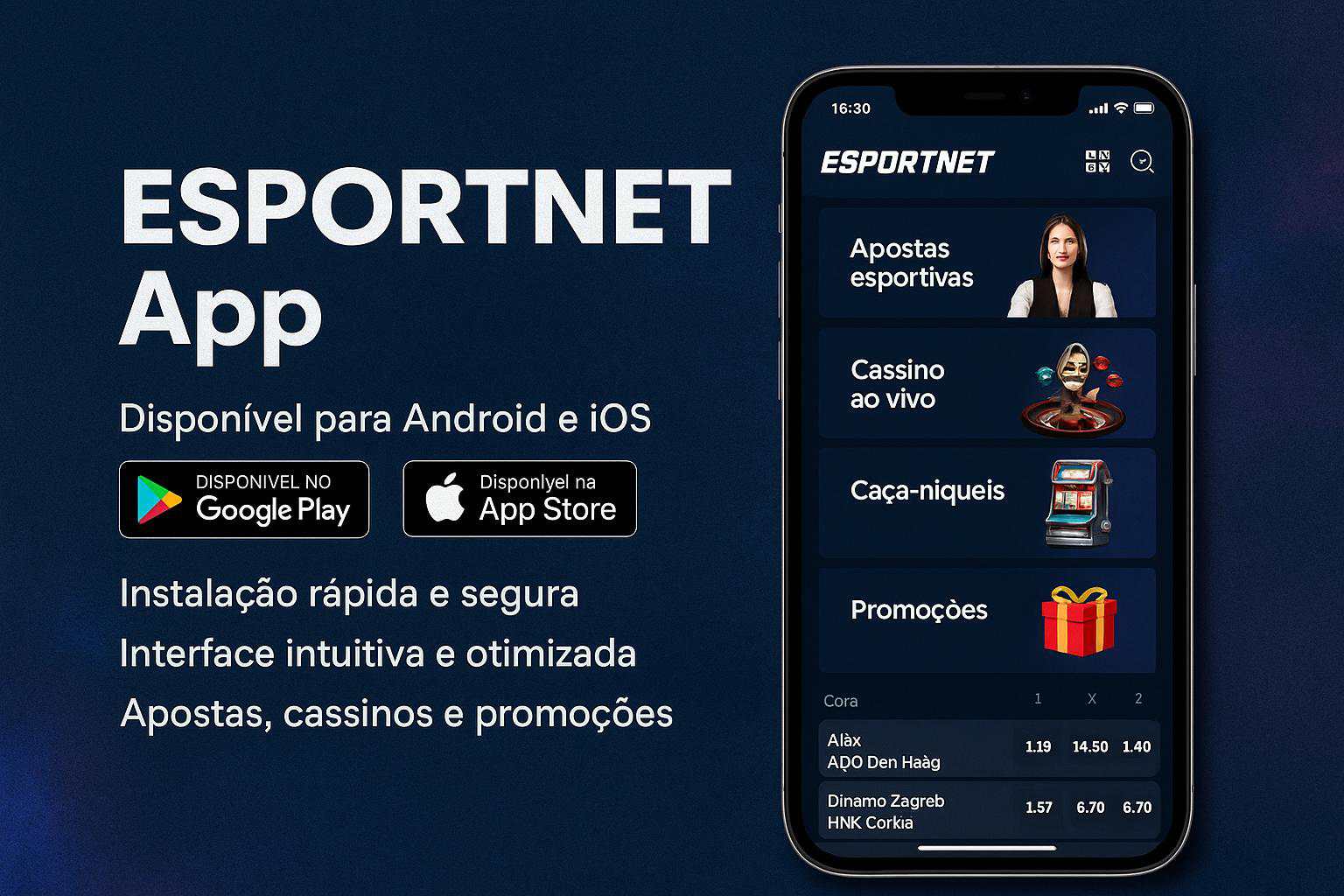 Baixar o ESPORTNET Cassino App