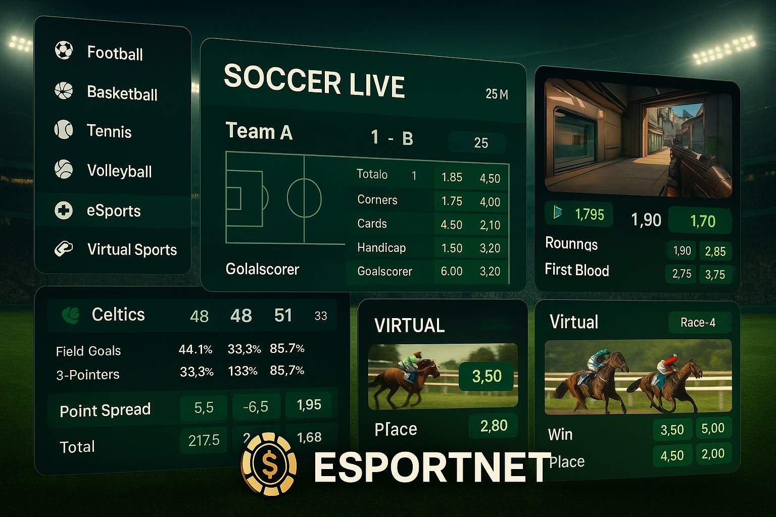 Aposte em apostas esportivas no cassino online ESPORTNET