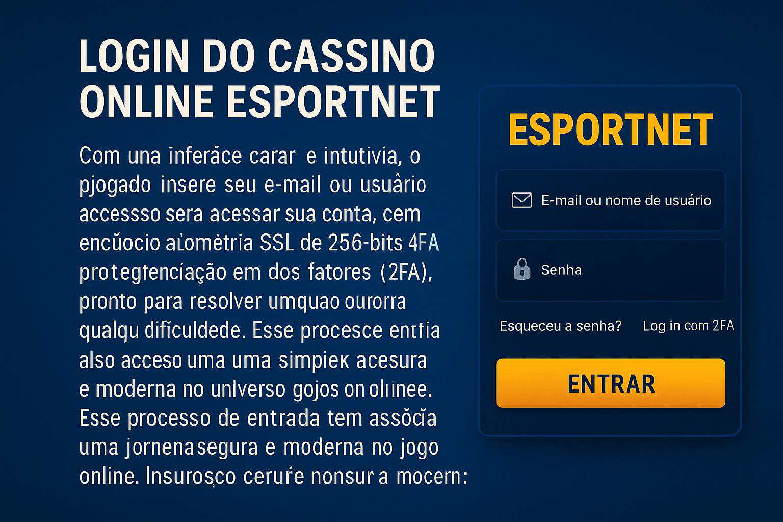 Criar uma nova Conta no plataforma ESPORTNET